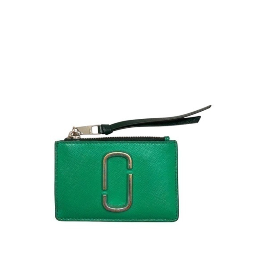 Marc Jacobs green sure shot ID card holder wallet